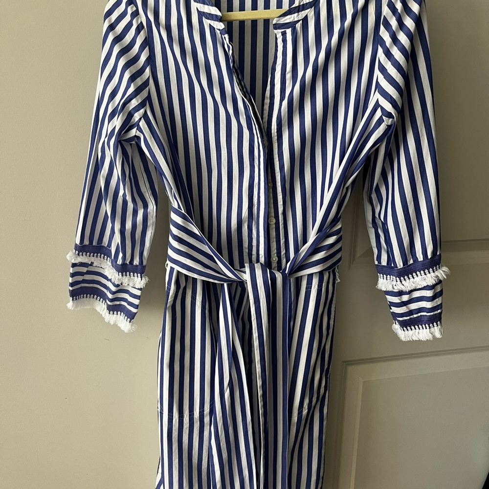 Jcrew Blue and White Striped Dress